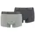 Puma Basic Boxershorts dark grey melange/black L 2er Pack