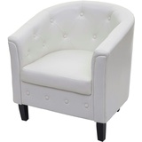 Mendler Sessel Newport T810, Loungesessel Clubsessel Chesterfield, Kunstleder ~ weiß