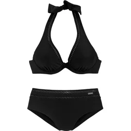 LASCANA Bügel-Bikini, als Neckholder, Gr. 38, Cup D, schwarz, , 54614049-38 Cup D