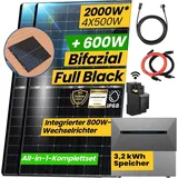 EPP.Solar EPP.Solar® All In One 2000W Komplett Steckdose, 3,2 kWh Anker SOLIX E1600 PRO mit Smarter Zähler und Ziegeldach