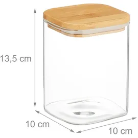Relaxdays Vorratsglas eckig 900 ml 3 St.