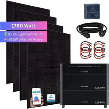 myvoltaics Balkonkraftwerk Bifazial 1760 W inkl. Marstek Venus D 0-7,68 kWh