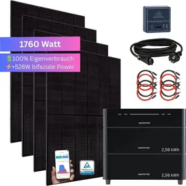 myvoltaics Balkonkraftwerk Bifazial 1760 W inkl. Marstek Venus D 0-7,68 kWh