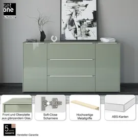 Set One by Musterring Reno 182 x 94 x 42 cm Olivgrün matt lack / Olivgrün glanz