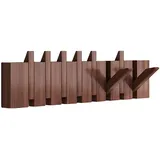 Wandgarderobe aus massivem Buchenholz, 4/8/10/12 Klapphaken im Piano-Design, klappbare Garderobenhaken für Flur, Eingangsbereich – retro Hakenleiste mit Schrauben montierbar(Black,56cm/22in)