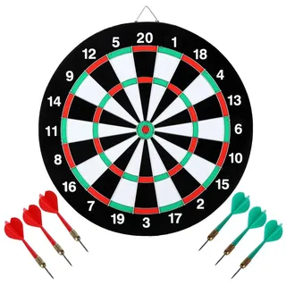 Nils Fun TDN05 Dartscheibe 2in1 mit 6 Dartpfeilen 38 cm