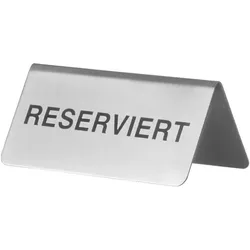 Tischaufsteller "Reserviert", Edelstahl - 4,3x10x5,4cm