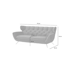 jette home Sofa Caldara ¦ grau ¦ Maße (cm): B: 175 H: 94 T: 95.0