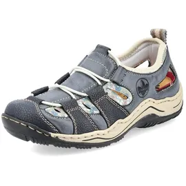 Rieker Damen Slipper L0561, Frauen Slip On,lose Einlage,Slipper,Mokassins,Slides,Schlupfschuhe,schluepfschuhe,Loafer,blau (14),39 EU / 6 UK