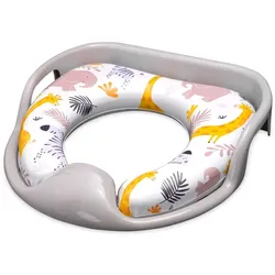 Lorelli Toilettensitz weich, Handgriffe, gepolstertes Sitzkissen, Spritzschutz grau