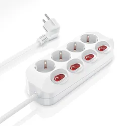 BEARWARE Steckdosenleiste Mehrfachsteckdose Steckerleiste 3680W, 4-fach