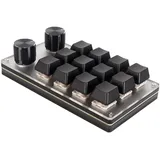 Mechanische Gaming-Tastatur, Mechanische Gaming-Makro-Tastatur, Hotswap-roter Schalter, Individuelle Knöpfe, USB-Tastatur, OSU-Tastatur, für PC-Gaming-Büroarbeit (12 Tasten mit