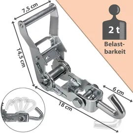 BB Sport Spanngurte Radspanngurte 4er Set 3 m 2000 daN 35 mm