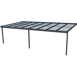 GUTTA Terrassendach Premium, BxT: 812,5×406 cm, Bedachung Doppelstegplatten, BxT: 813×406 cm, Dach Polycarbonat gestreift weiß grau