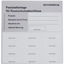 Zulassungsetikett für Feststellanlagen