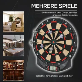 Homcom Elektronische Dartscheibe Kunststoff inkl. 6 Darts