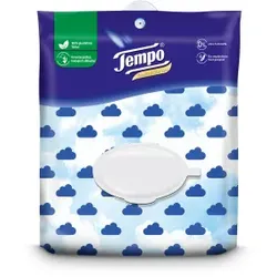 Tempo Design-Edition feuchte Toilettentücher, Komfortbeutel, Feuchttücher sanft & pflegend, leicht anzubringen dank Saugnapf, 1 Packung = 40 Tücher - sanft & sensitiv, farbig sortiert