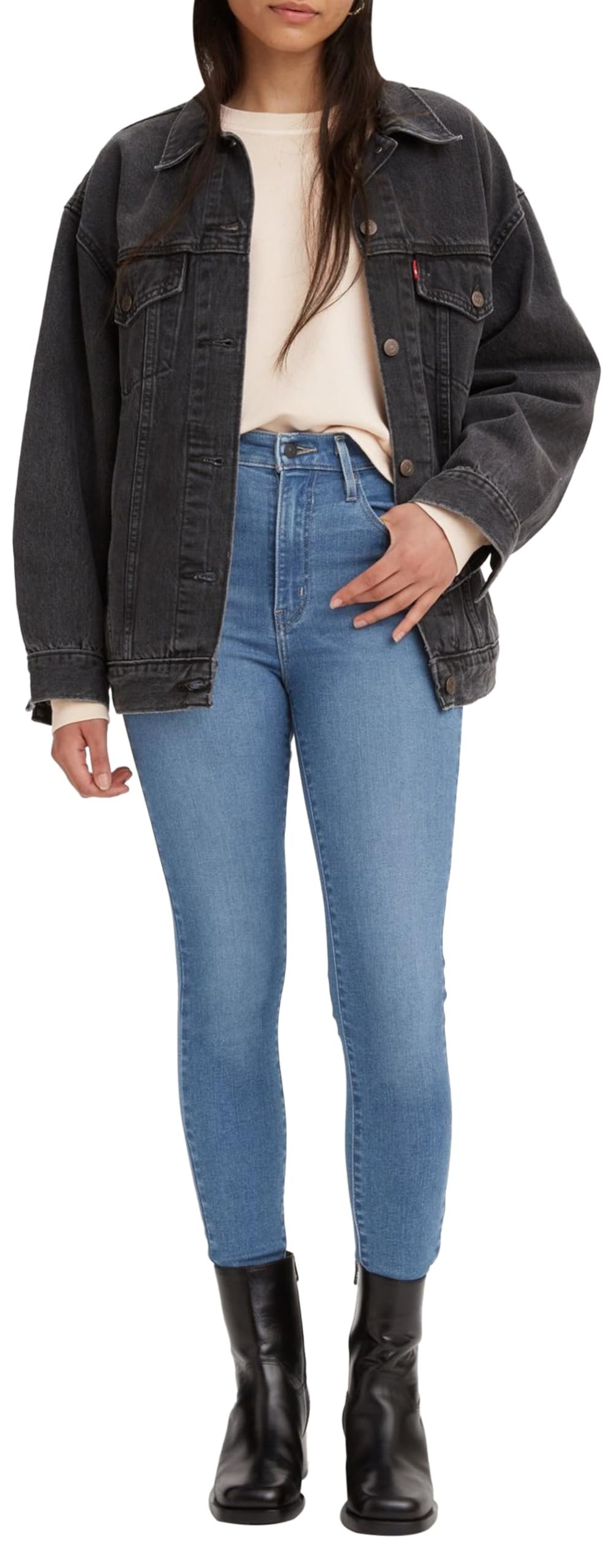 Levi's Damen Mile High Super Skinny Jeans, Dark Indigo Worn In, 25W / 32L