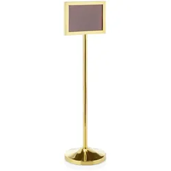 WAS Germany - Info-Ständer, 109 cm, DIN A4 Format quer, goldfarben, Chromnickelstahl
