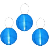 Solar Lampions Außen Wetterfest Lampions Solar Outdoor Solarlampions für außen, IP55 Wasserdicht Hängende Led Solar Laterne für Garten, Hof, Terrasse, Hochzeit, Halloween Fest Deko (30cm/3pcs/Blau)