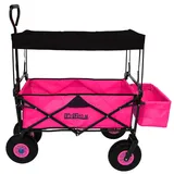 TRUTZHOLM Bollerwagenmit Dach, faltbar mit Vollgummi Rädern, Hecktasche und Teleskopgriff Falt-Bollerwagen pink