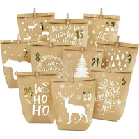 Adventskalender Tüten Zum Befüllen, Weihnachtskalender Papiertüten Zum Selber Ba