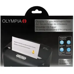 Olympia Ölpapier für alle Arten von Aktenvernichtern, 12 Blatt Ölpapier in der Größe A5