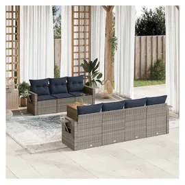 vidaXL Gartensofa-Set 8-tlg. grau Polyrattan