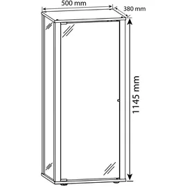 VCM Vitrine Kavisa 50 x 38 x 115 cm Weiß