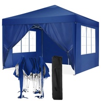 TOOLUCK Pavillon 3x3 Faltpavillon Wasserdicht Stabil Winterfest Faltbar Partyzelt mit 4 Seitenteilen Pop up Gartenpavillon UV Schutz 50+ Höhenverstellbar für Strand Hochzeit Camping, Navy Blau