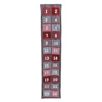 XXL Adventskalender zum selbst Befüllen Filz 34 x 166 cm grau/rot Weihnachten