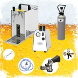 ich-zapfe Komplett Set - Zapfanlage, Bierzapfanlage, Bierkoffer, Durchlaufkühler Pygmy 25 1-leitig Trockenkühler, 35 Liter/h, Zapfkopf:korb