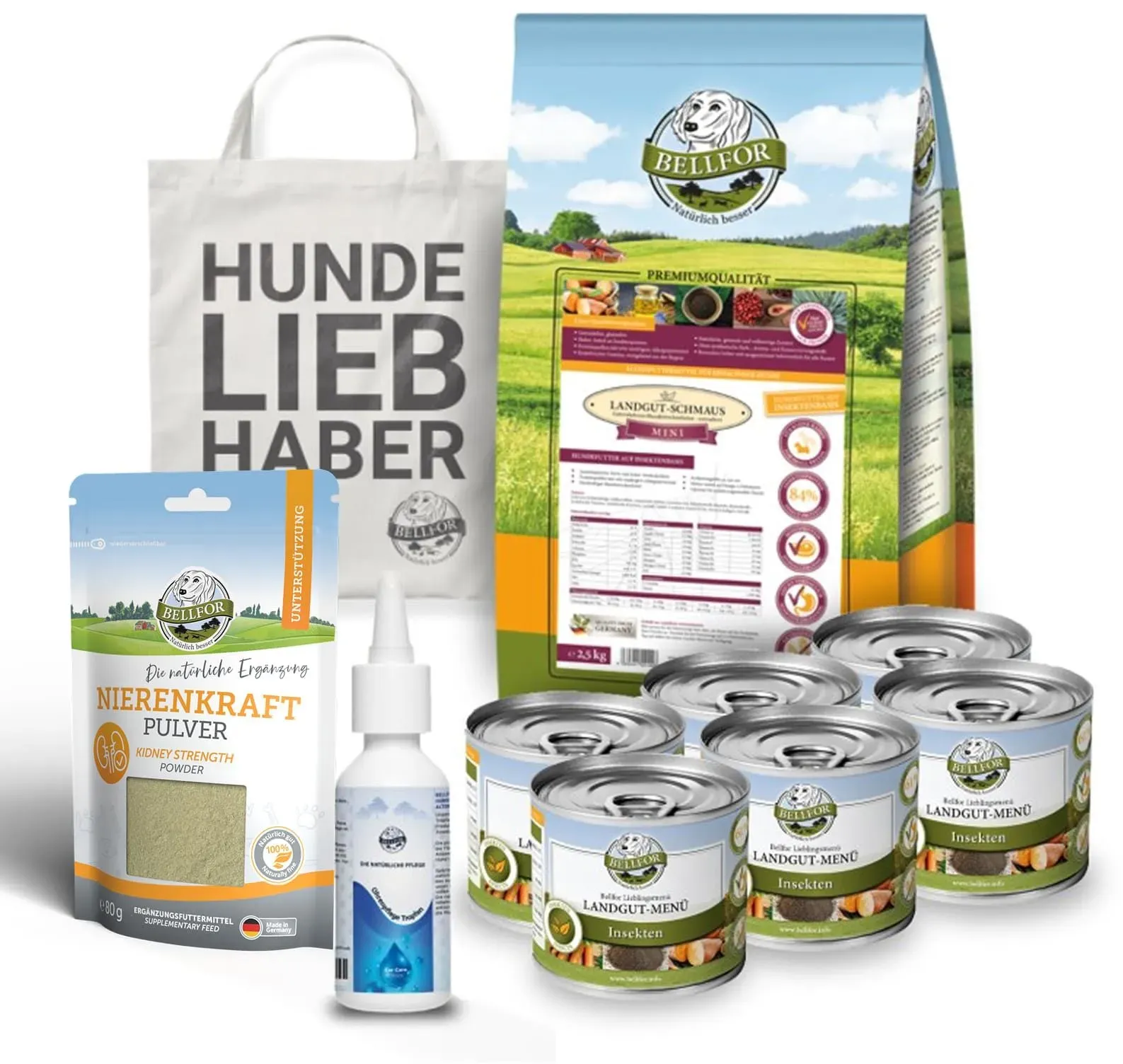 Bellfor Ohrenpflege-Sparset für kleine Hunderassen mit Futtermittelallergien Set 3,81 kg