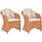 Set/2 Rattan Wintergartensessel Orlando Lese Rattansessel Lounge (Terracotta)