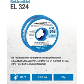 CFH Elektroniklot bleifrei 70g flussmittelgefüllt Lötbedarf Lötzubehör Löten Lot