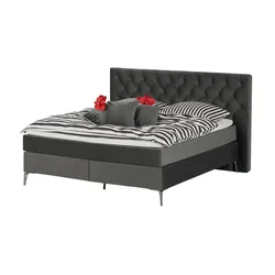 Boxspringbett  Laesa ¦ grau ¦ Maße (cm): B: 220 H: 122