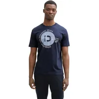 Tom Tailor Denim Herren 1043491 Basic T-Shirt mit Logo-Print,