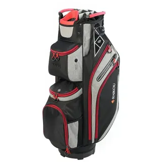 M-Diamant Golfballtasche Golftasche Cartbag Wasserdicht 14-fach 9 Taschen Trolley kompatibel, 14-fach Divider, Kühlfach, Wertsachenfach, wasserabweisend, trolley rot|schwarz