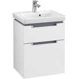 Villeroy & Boch Subway 2.0 Waschtisch-Unterschrank A90700DH 48,5x59x38cm, 2 Auszüge, Griff silbermatt, glossy white