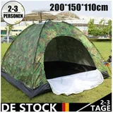 AIMAX Wurfzelt Pop-Up Zelt 2-3 Personen, Wasserdicht, Camping, Trekking, Camouflage grün