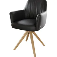 DeLife Xana-Flex mit Armlehnen Holzgestell kantig Natur 180° drehbar