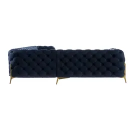 S-Style Chesterfield Ecksofa Natalie ¦ blau ¦ Maße (cm): B: 323 H: 75
