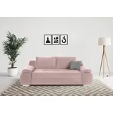 INOSIGN Schlafsofa mit Boxspring-Aufbau, und Bettkasten, inklusive Federkern, rosa
