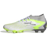 adidas Unisex Predator Accuracy.2 Fg Football Shoes (Firm Ground), FTWR White/Core Black/Lucid Lemon, 48 EU