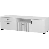 furn.design Tv-Lowboard, Weiß, Metall, Nachbildung, Uni, 1 Schubladen, Rechteckig, eckig, 150x44x42 cm, FSC 100%, Wohnzimmer, Wohnwände, Lowboards, Lowboards stehend