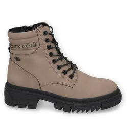 Dockers by Gerli Damen Combat Boots, Frauen Stiefeletten,warm gefüttert,Kurzstiefel,uebergangsschuhe,uebergangsstiefel,Taupe,37 EU - 37 EU
