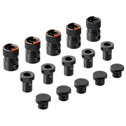 Schnellspannfutterset (5 Stk., Futter, Aufnahme, Abdeckung) für MINIDRILL / MINIPRESS, links/rechts, brüniert
