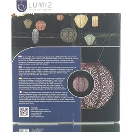lumiz Lampion Kunststoff Ø20/H18 cm Solar LED kupferfarben