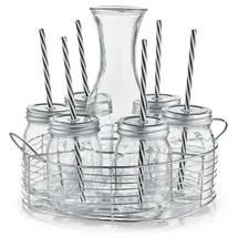 Zeller Glaskaraffe-/ Gläser-Set, Dekorativer Blickfang auf jeder Party, 1 Set