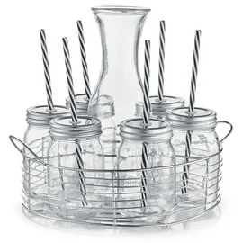 Zeller Glaskaraffe-/ Gläser-Set, Dekorativer Blickfang auf jeder Party, 1 Set